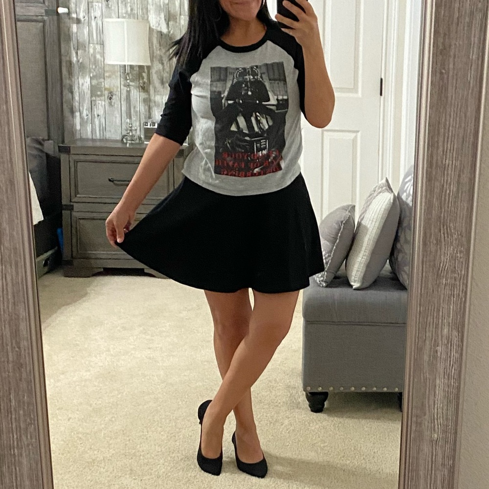 Darth Vader mid LS top & Black small skirt